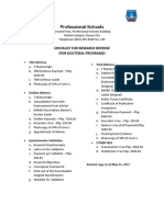 Professional Schools: Checklist For Research Defense (For Doctoral Programs)