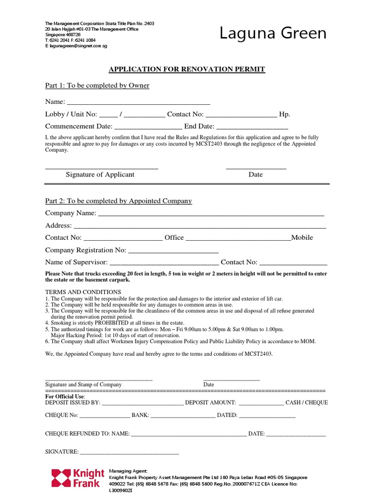 Picture of Application For Renovation Permit | PDF | Government | Business