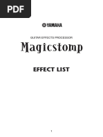 Magicstomp Effect List