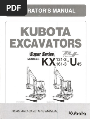 Kubota Kx121 3 And Kx161 3 Operator Manual