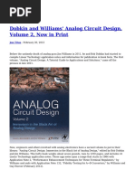 Dobkin and Williams Analog Circuit Design Volume 2 Now in Print