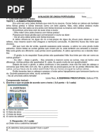 Avaliação Língua Portuguesa