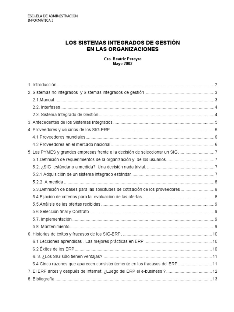 Sistemas Integrados de Gestion | PDF | Planificación de recursos ...