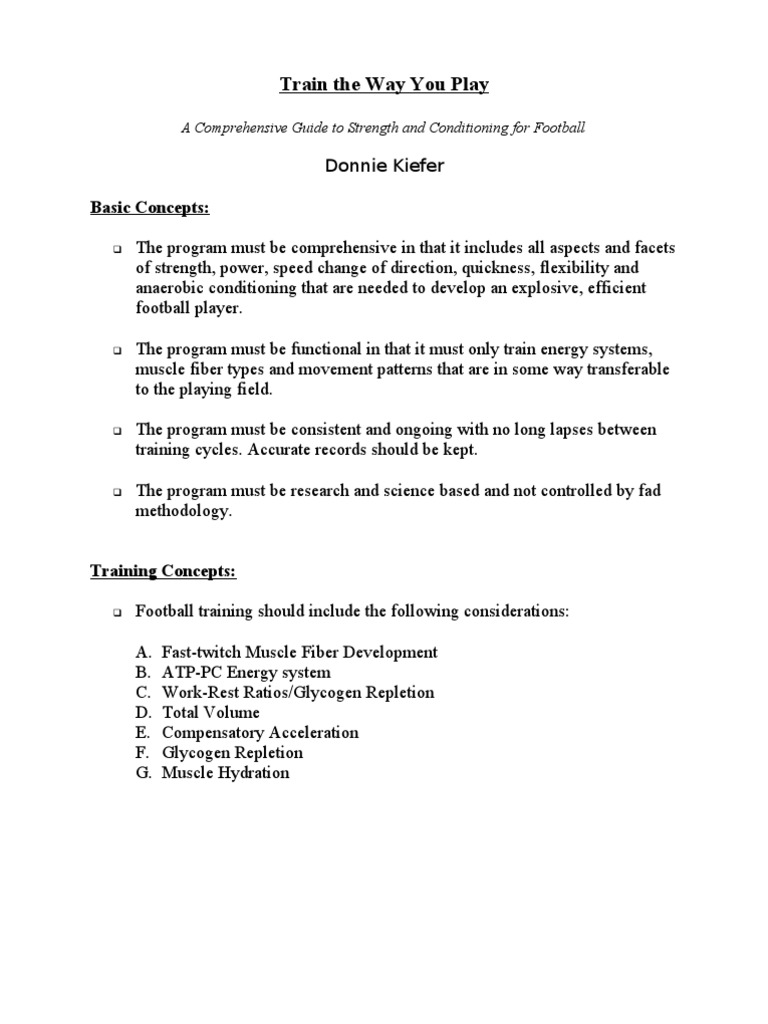 Comprehensive Strength and Conditioning PDF Strength Training