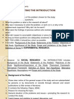 Writing The Introduction: Agric. 206 (Methods of Agricultural Research)