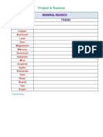 Mineral Search Activity Sheet