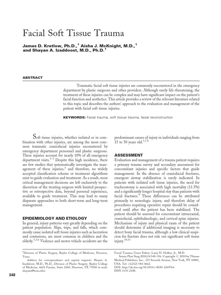 Facial Soft Tissue Trauma PDF Medical Specialties Human Anatomy