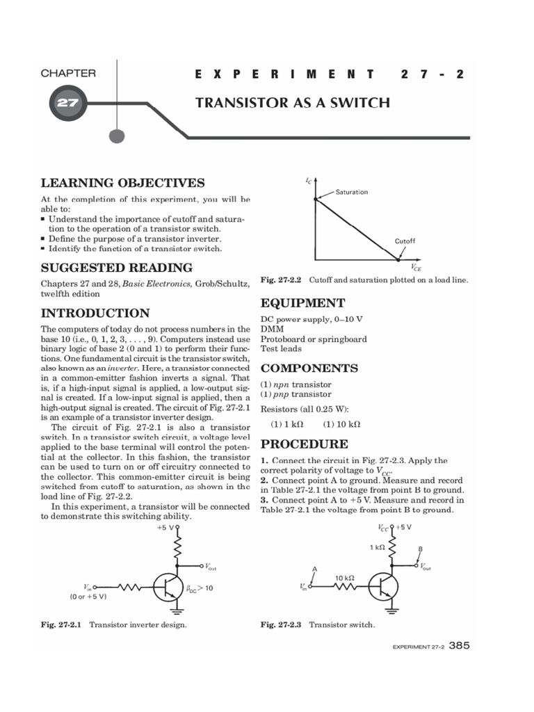 Lab 2 Transistor As Switch PDF