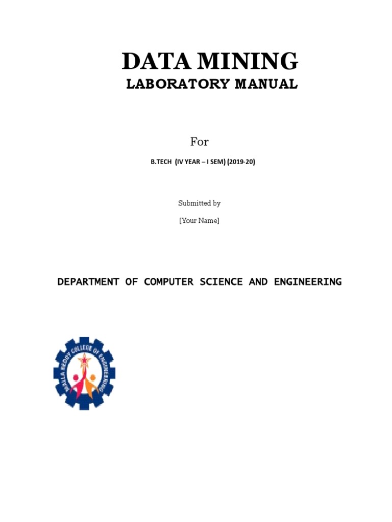 Latest Data Mining Lab Manual PDF Statistical Classification