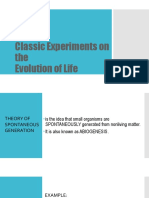 Classic Experiments On The Evolution of Life