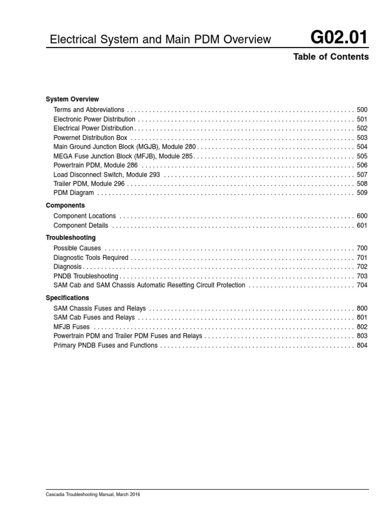 01Electrical System and Main PDM Overview PDF Fuse (Electrical