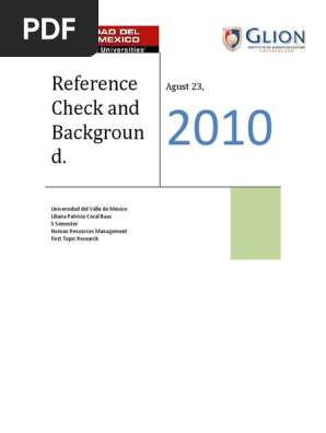 Reference Check and Background