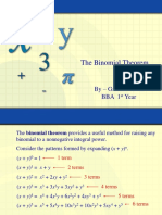 The Binomial Theorem: by - Garima Jindal Bba 1 Year