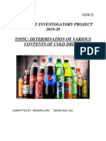 Chemistry Investigatory Project Determination of Contents of Cold Drinks