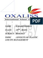 Effects of Plastic and Its Management