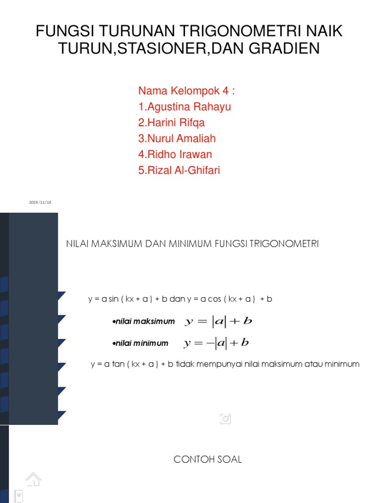 Aplikasi Turunan Fungsi Trigonometri Ppt