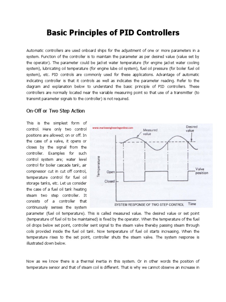 Basic Principles of PID Controllers: On-Off or Two Step Action | PDF ...