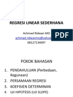 1) Analisis Regresi Sederhana