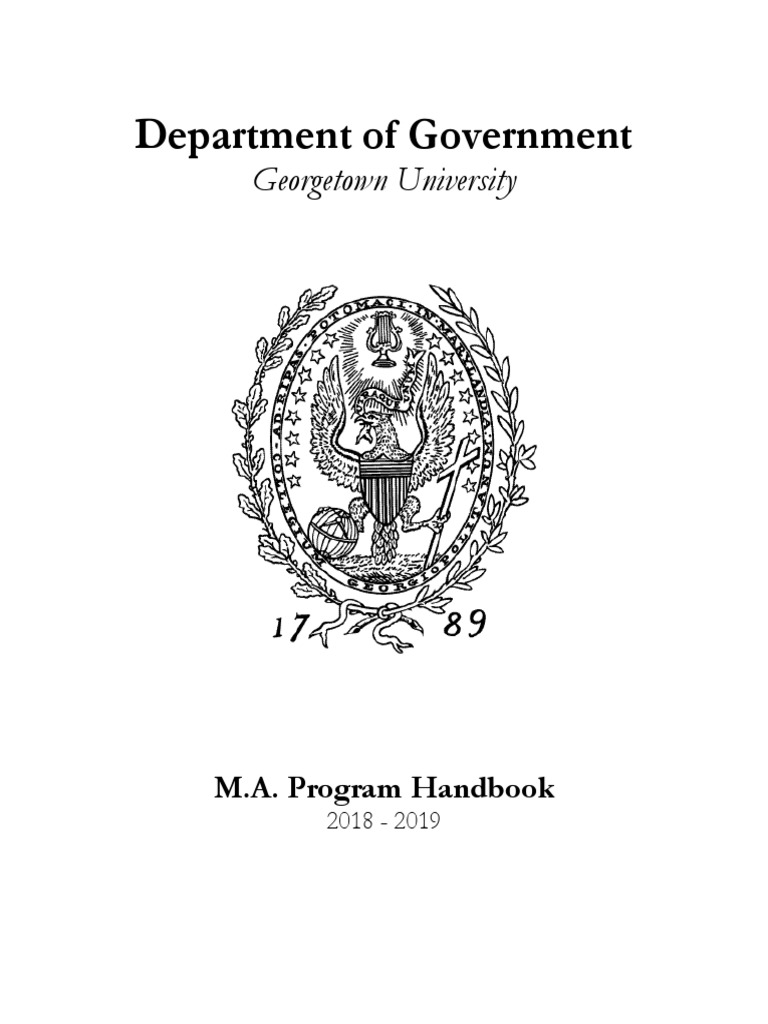 Georgetown M.A. Program Handbook 2018-19 | PDF | Graduate School | Thesis