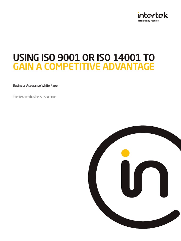 Whitepaper - Using ISO 9001 or ISO 14001 To Gain Competitive Advantage ...