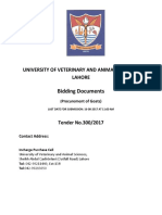 University of Veterinary and Animal Sciences, Lahore: Bidding Documents