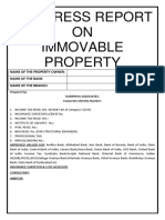 Progress Report ON Immovable Property: Name of The Property Owner: Name of The Bank Name of The Branch