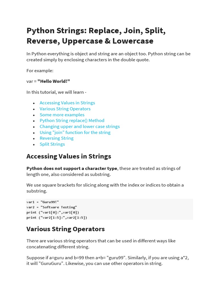Python Document | PDF | String (Computer Science) | Subroutine
