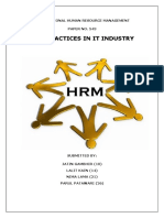 HRM Practices in It Industry: International Human Resource Management Paper No. 543