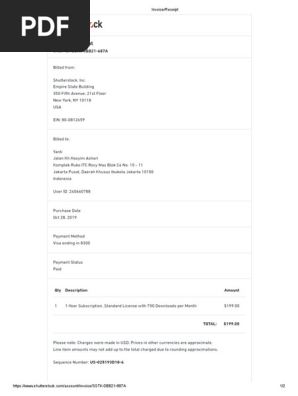 Shutterstock Invoice Receipt