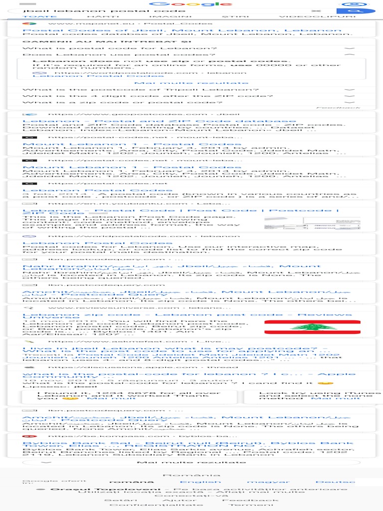 jbeil lebanon postal code Lebanon does not use zip or postal codes