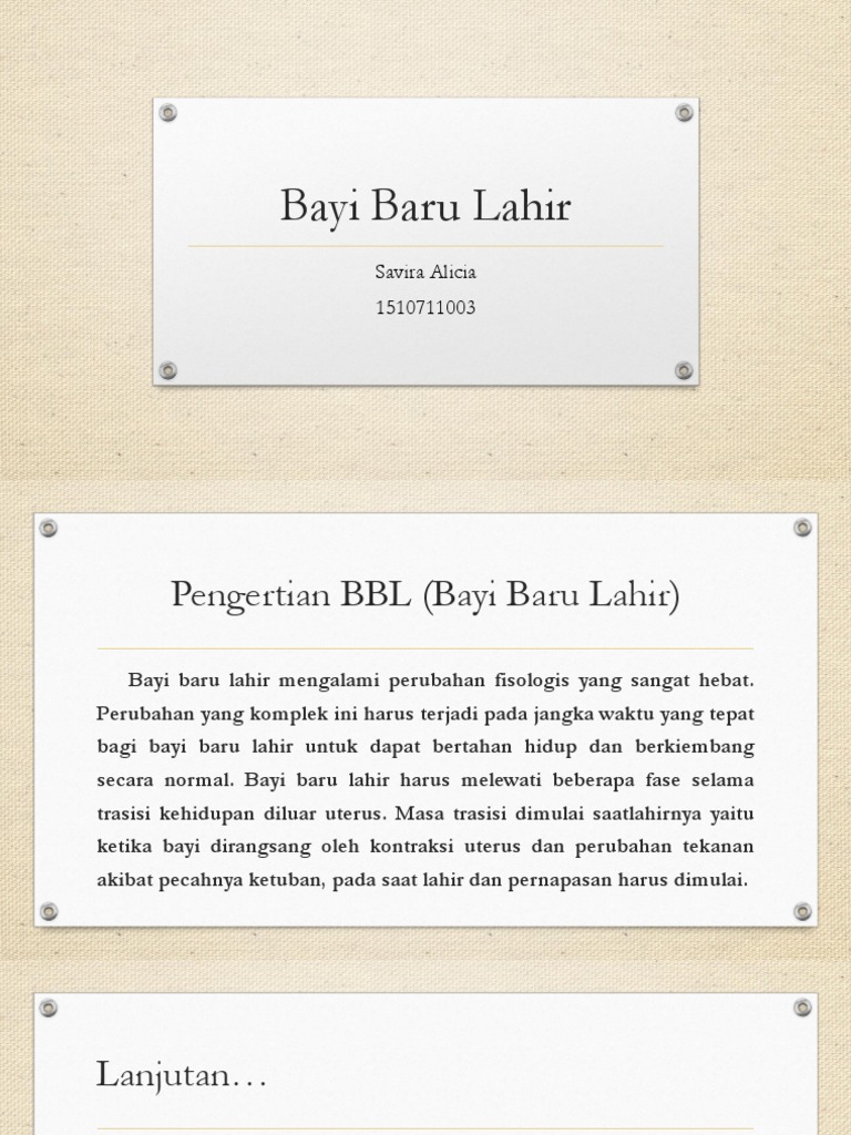 Pengertian Bayi Baru Lahir | PDF