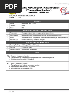 Borang TNA Hospital Sipitang  PDF