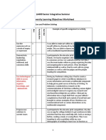 LA400 Senior Integrative Seminar University Learning Objectives Worksheet