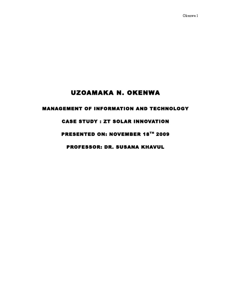 Zt Solar Case Study Pdf Solar Power Solar Cell