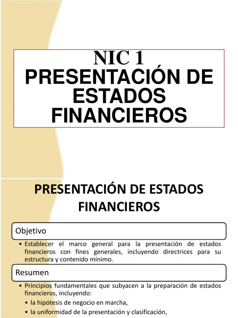 NIC 1 Presentación de Estados Financieros | PDF | normas ...