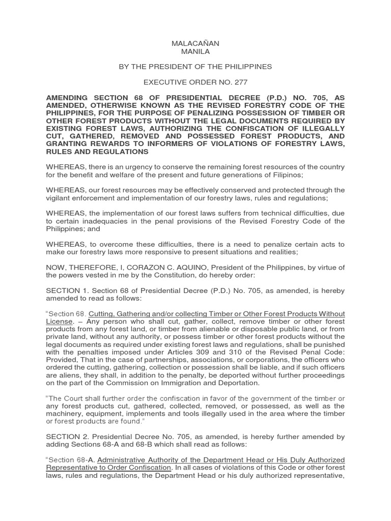 Strengthening Penalties for Illegal Logging and Providing Rewards to