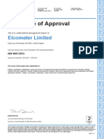 Elcometer 9001 ISO Certificate 2017