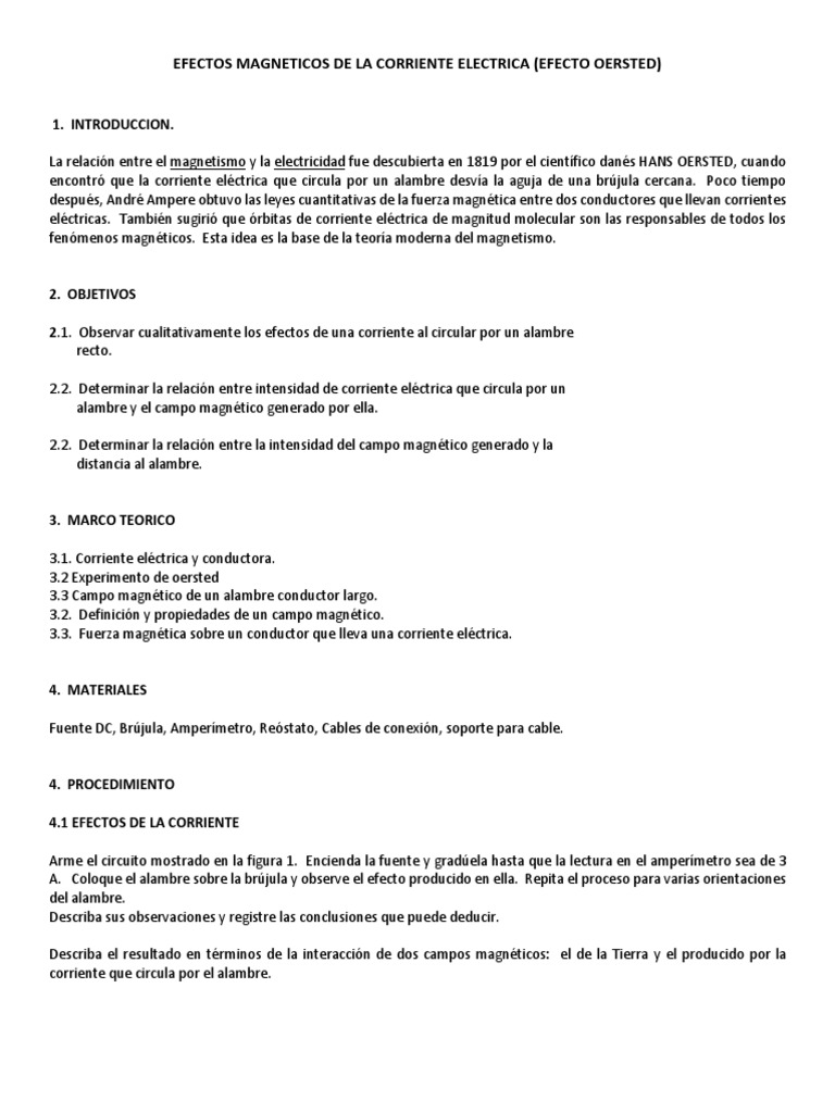 Efectos magnéticos de la corriente eléctrica | PDF | Campo magnético
