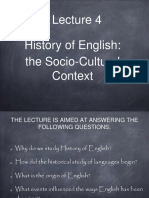 History of English: The Socio-Cultural Context