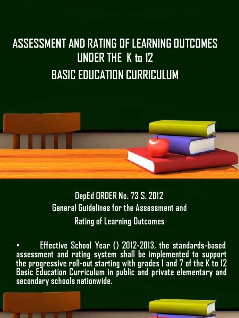 K to 12 Learning Outcomes Assessment Guide | PDF | Educational ...