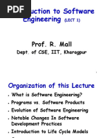 Introduction To Software Engineering: Prof. R. Mall