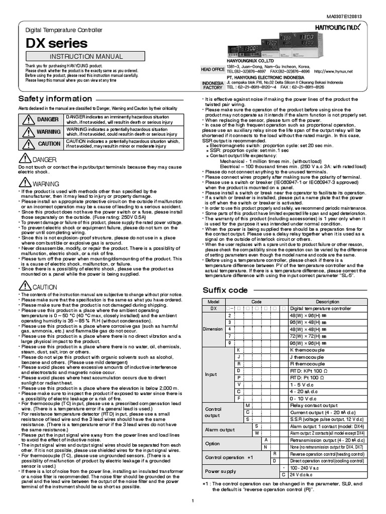 Digital Temperature Controller Manual | PDF | Switch | Thermocouple