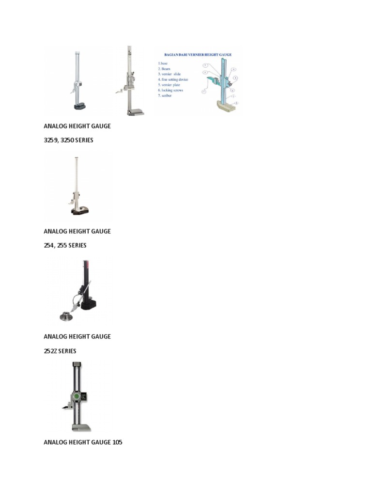Analog Height Gauge 3259, 3250 SERIES PDF