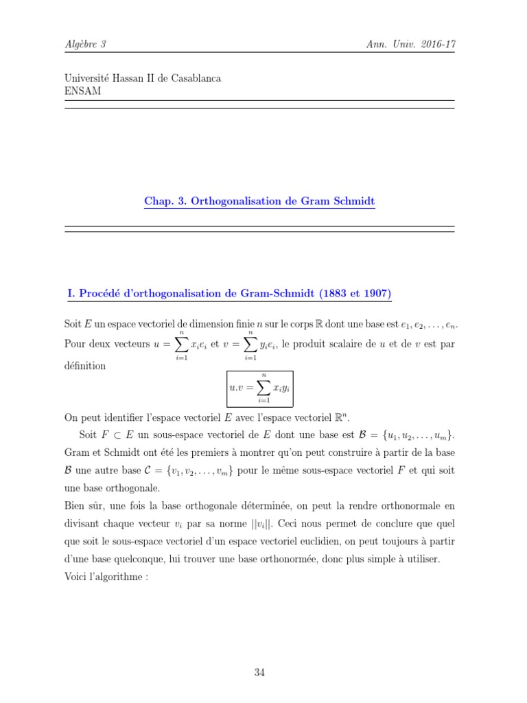 Tiprp Base Algebre Lineaire Orthogonalite