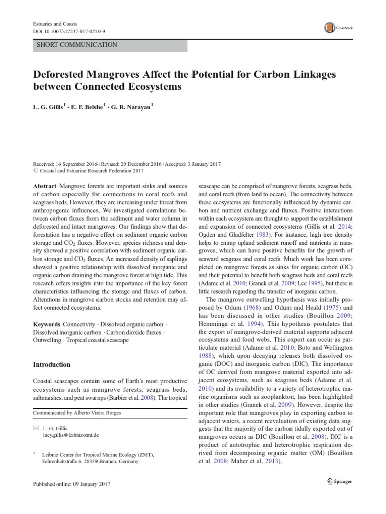 Deforestation Impacts on Mangrove Carbon | PDF | Mangrove | Deforestation