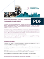 Procedure Bourses Internationales Upsaclay 2019-2020