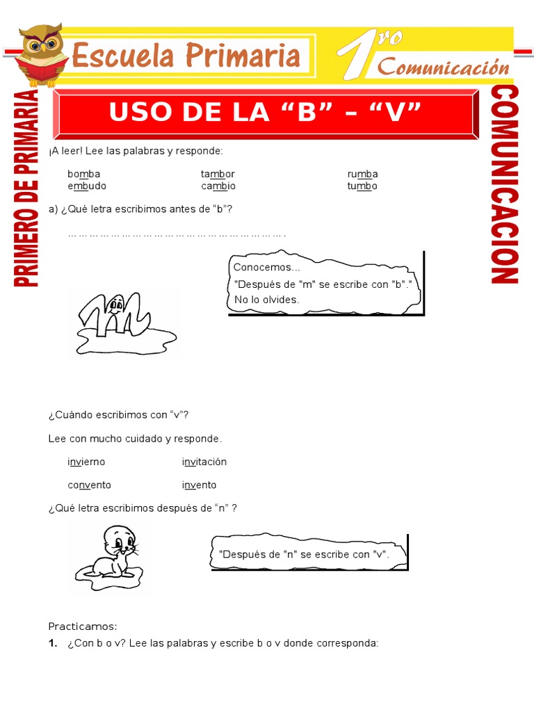 Actividades de uso de la B y V en Primaria | PDF