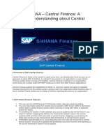 SAP S/4 HANA Central Finance Basic Setup and Configuration