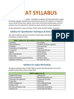 Cmat Syllabus: Syllabus For Quantitative Techniques & Data Interpretation