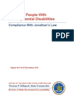 Office For People With Developmental Disabilities: Compliance With Jonathan's Law